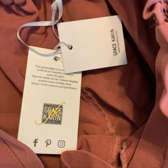 Grace Karin Women's Cropped Paper Bag Pants In Salmon Pink Size Medium - Picture 4 of 6